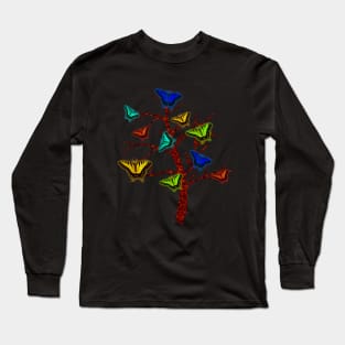 Butterflies having a party in nature. Long Sleeve T-Shirt